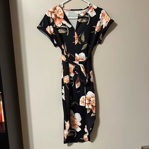 Floral Patterned Midi Dress